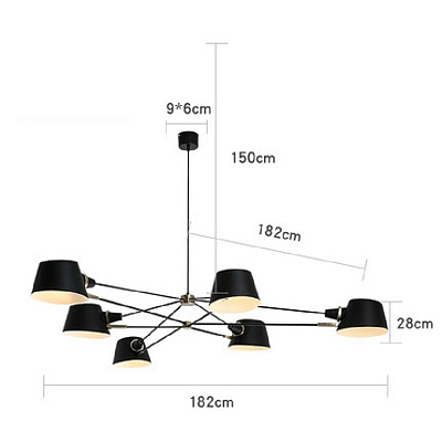 Дизайнерская люстра с подвесным каркасом SPREAD 6 плафонов   фото 1