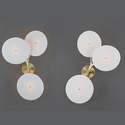 Бра With Porcelain Disc Wall Lamp 3 лампы фото 3